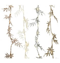 An assortment of glittery LED Branch Garlands in a Silver, Gold, Bronze and White Tone 