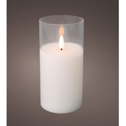 A chic and contemporary LED candle with a warm glow. 