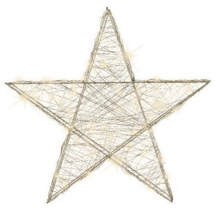 Silver Wire LED Star, 50cm 