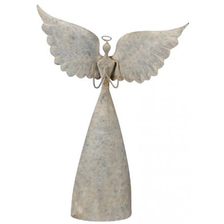 Rustic Metal Angel Ornament, 42cm 
