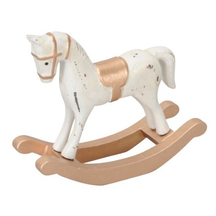 White & Gold Rocking Horse, 13cm