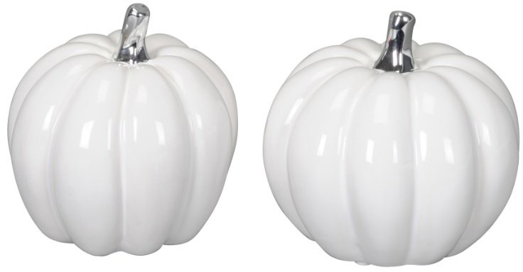 White Ceramic Pumpkins 12cm 49742 Christmas Standing Decorations   49742 O 1e07oa1la1vf9erc16rfl09b1bb Large 