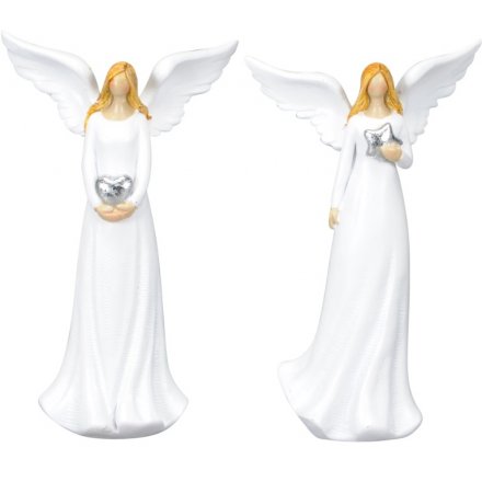 Assorted Posed Angel Ornaments, 14.5cm 