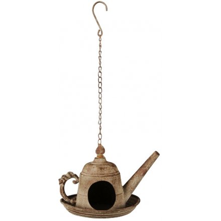 Hanging Teapot Bird House, 25.5cm 