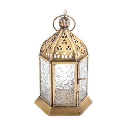 Detailed Gold Caged Lantern, 17cm 