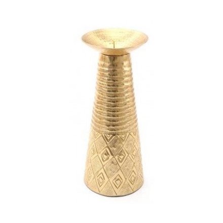 Detail Gold Candle Stick, 27cm  