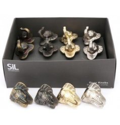  Assorted by their Antique Gold, Antique Silver, Gold and Silver tones, this mix of Elephant Head Door Knobs are perfect
