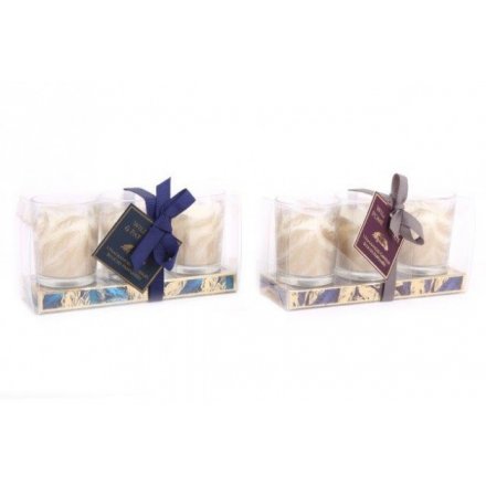 Golden Feather Wax Candle Sets, 17cm 