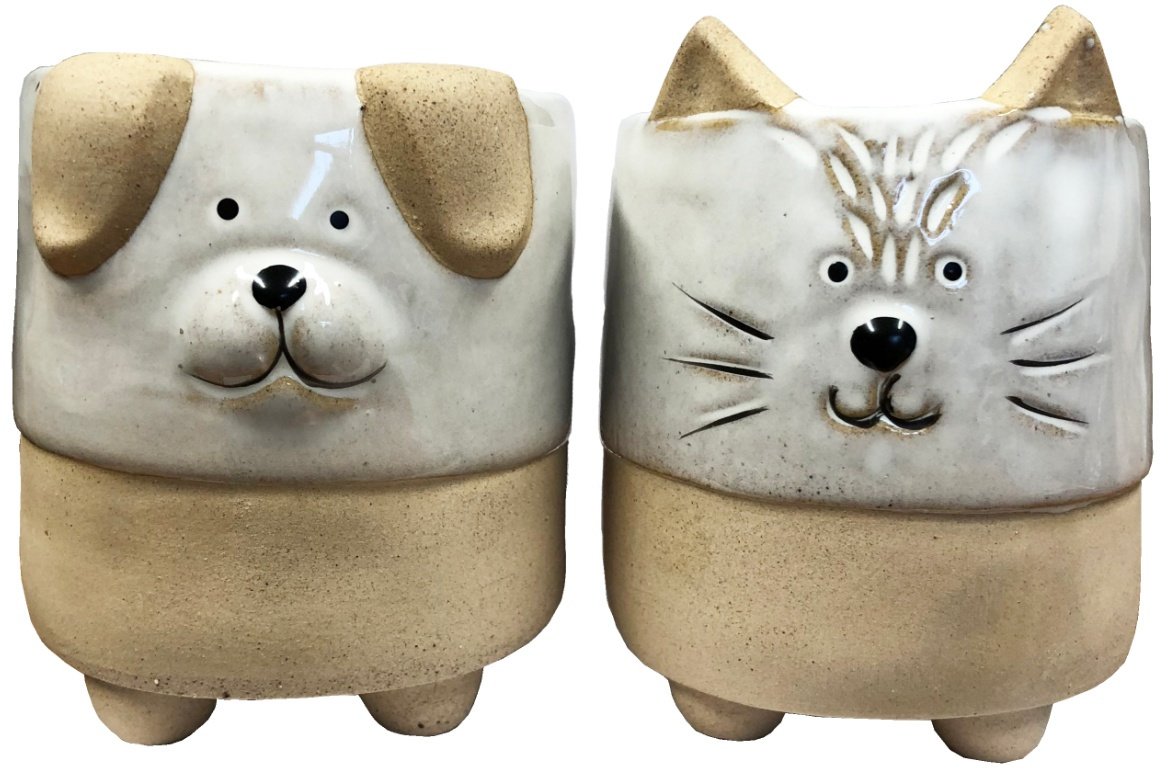 OR1464 / Assorted Ceramic Animal Planters, 8.5cm 49901 Homeware