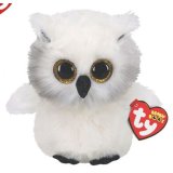 A cute and cuddly white owl soft toy from the TY range 