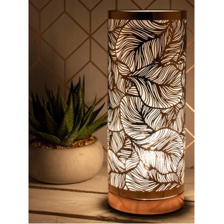 Rose Gold Leaf Design Touch Lamp