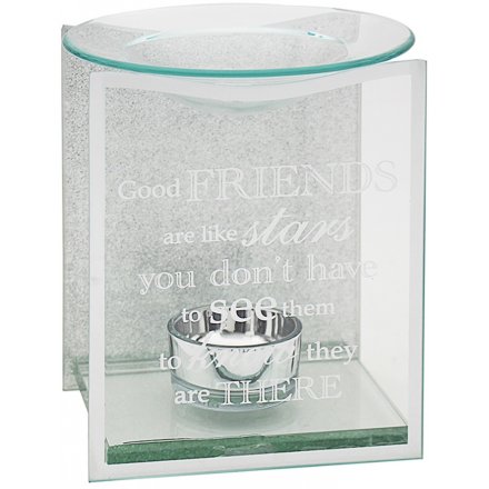 Glitter Glass Sentiments Burner - Good Friends 