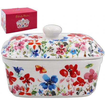 Butterfly Meadow China Butter Dish 