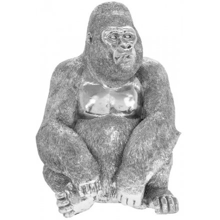 Silver Art Gorilla Ornament 
