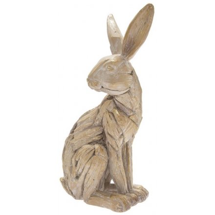 Driftwood Hare Sitting, 21cm