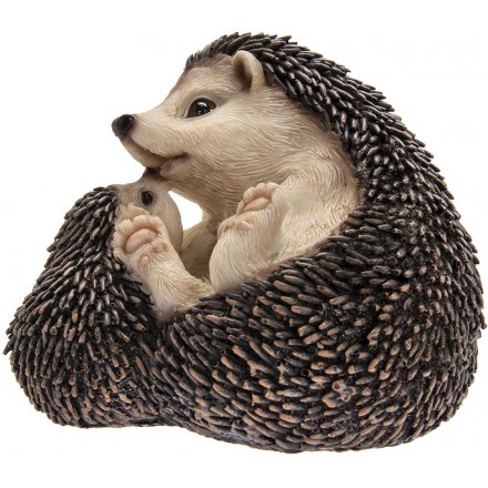 Hedgehog and Baby Garden Ornament, 16cm  