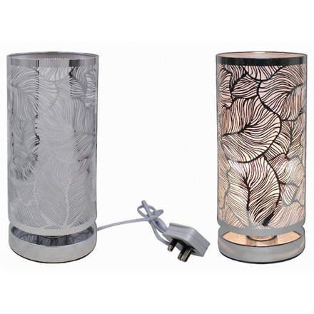 Silver Leaf Pattern Touch Lamp