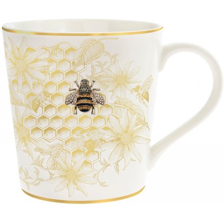 Gold Bee Hive Mug 