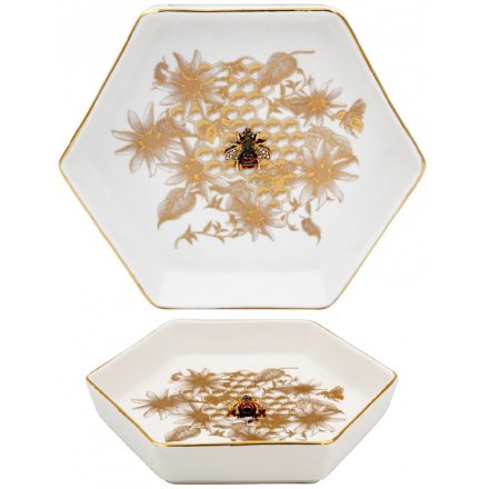 Golden Honeycomb Trinket Dish 