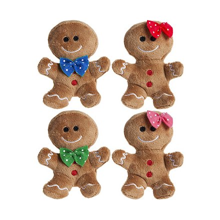 Assorted Gingerbread Soft Toys, 4.5inch