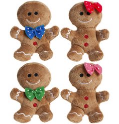 A cute and cuddly assortment of Gingerbread Boy and Girl soft toys, 