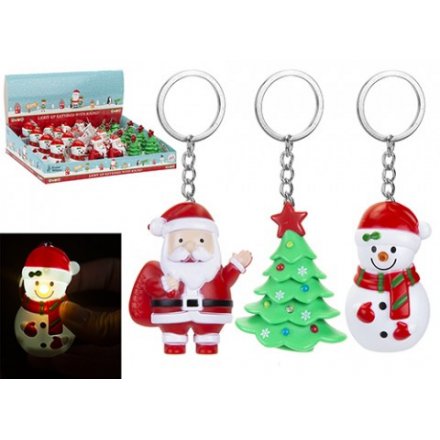 LED Christmas Key Rings With Sound 