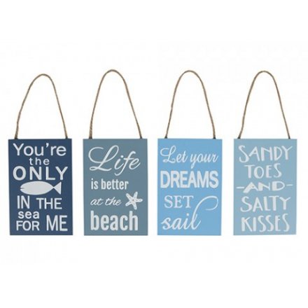 Assorted Coastal Themed Hanging Signs 