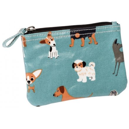 A stylish and practical oilcloth purse featuring a contemporary best in show dog design.