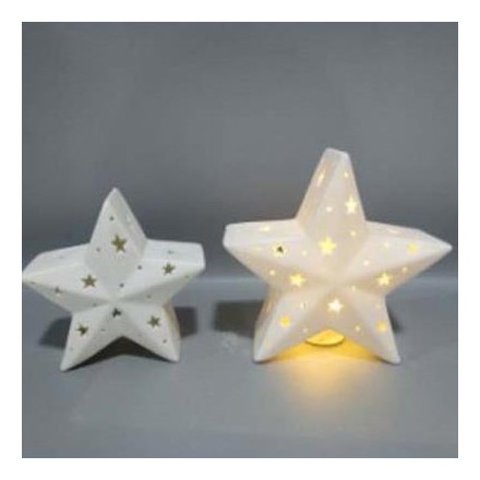 Ceramic LED Star, 12cm 