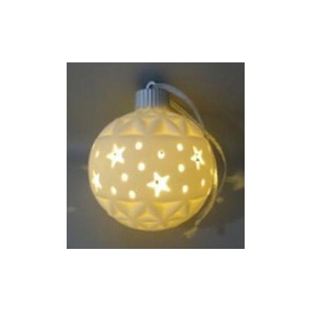 LED Star Bauble, 9cm 