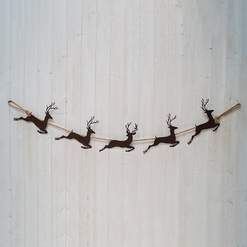 Rustic Reindeer Garland, 180cm | 50318 | Christmas / Christmas Wreaths ...