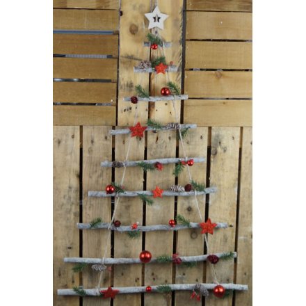 Decorative Wooden Tree Ladder, 34cm 