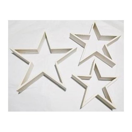 White Wooden Star, 38cm 