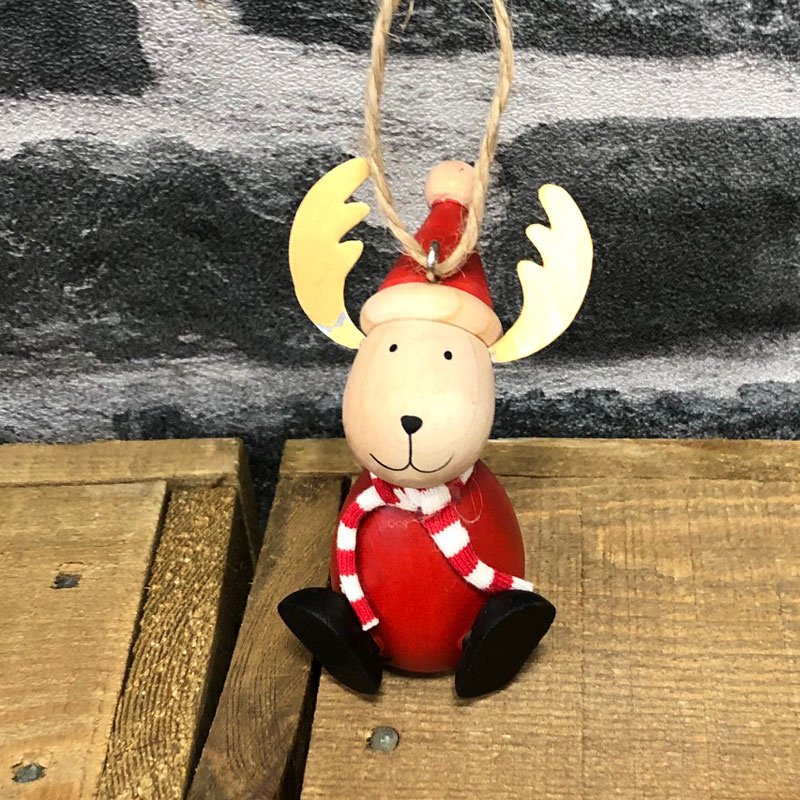 Wooden Hanging Reindeer, 8cm 50353 Christmas / Hanging Decorations