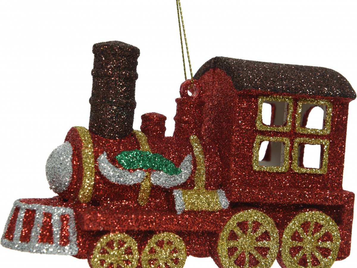 Red Glitter Train Hanger, 12.5cm | 50371 | Christmas / Hanging ...