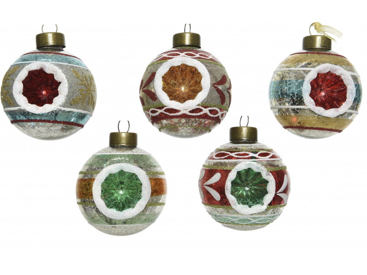 Festive Colour Glass Baubles, 8cm 50382 Christmas / Baubles