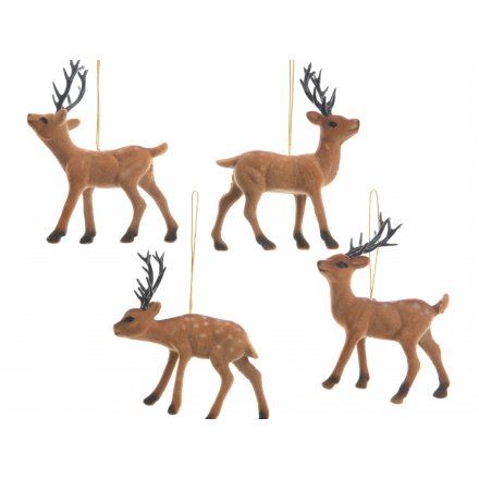 Assorted Hanging Woodland Reindeer, 13cm 