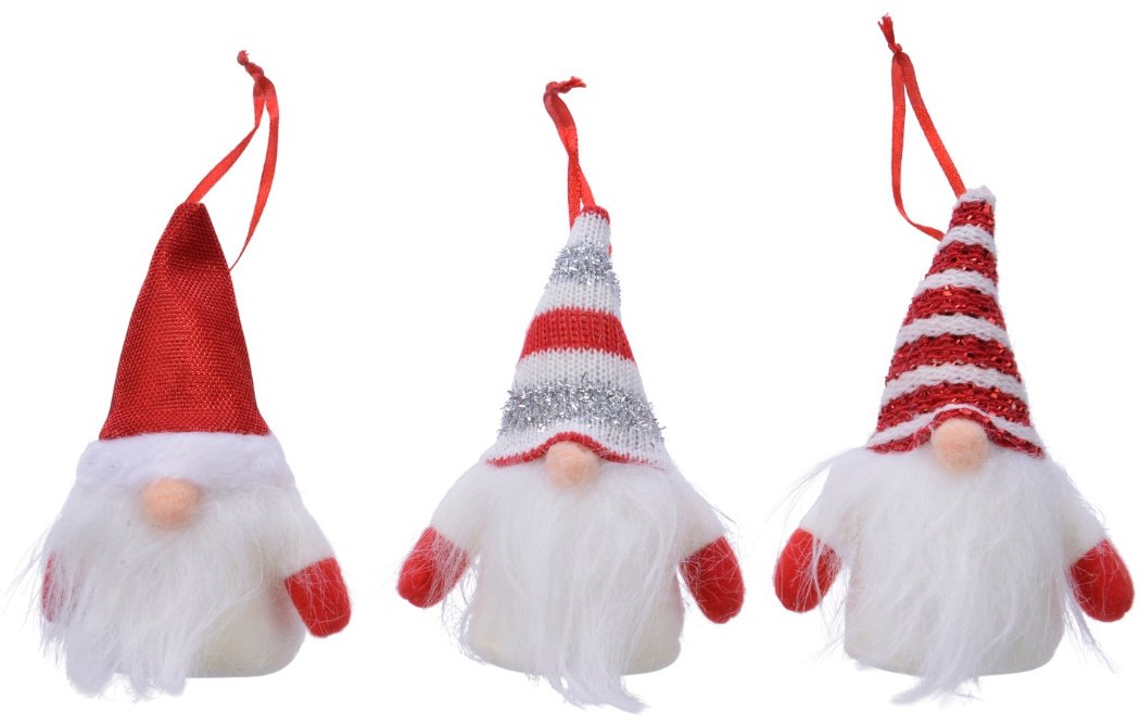 Hanging Glitter Red Gonks, 11cm | 50489 | Christmas / Hanging ...