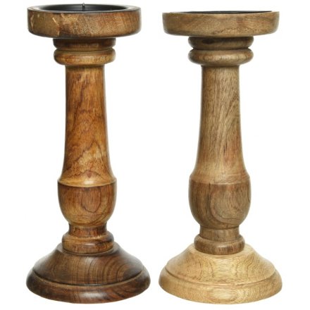 Mangowood Candle Holders