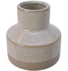 An sleek stoneware vase with an added smooth glaze finish 
