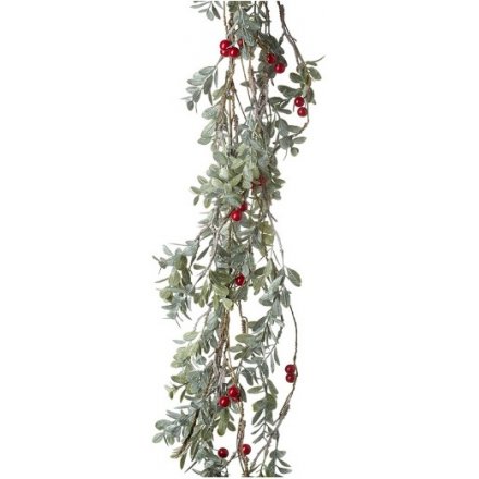 Green Leaf and Berry Garland, 135cm 
