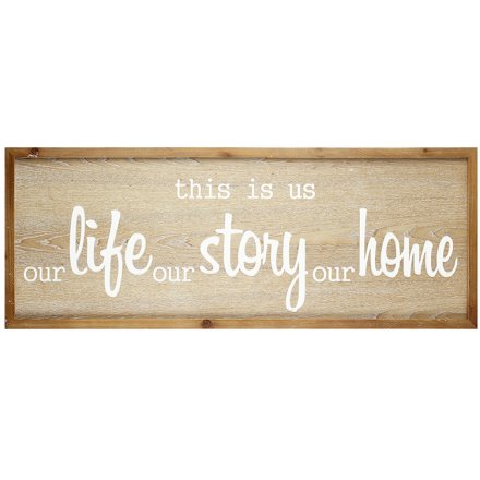 This Is Us Natural Wooden Plaque, 80cm 