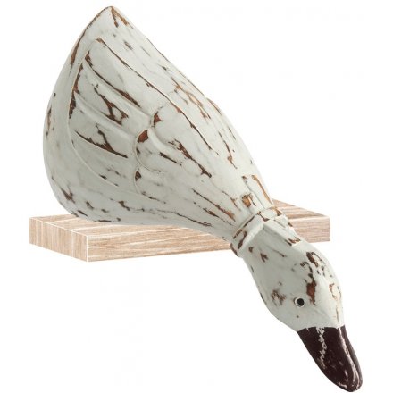 Carving Inspired Shelf Sitting Duck, 25cm 
