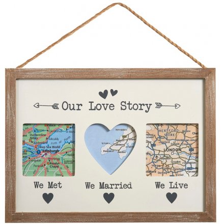 Our Love Story Wooden Picture Frame, 30cm 