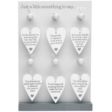 Six Assorted Hanging Friendship Hearts, 28cm