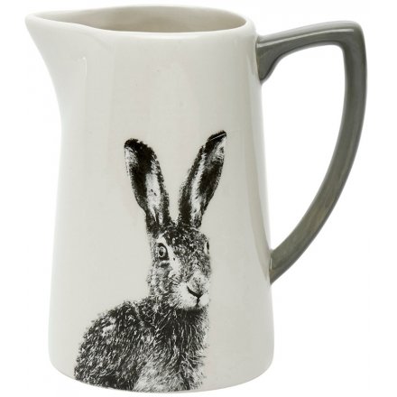 Ceramic Hare Printed Jug, 15.5cm 
