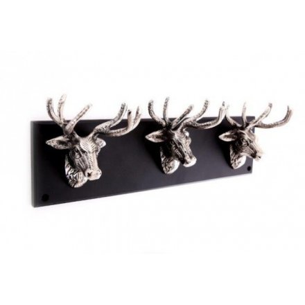 Large Silver Stag Wall Plaque 