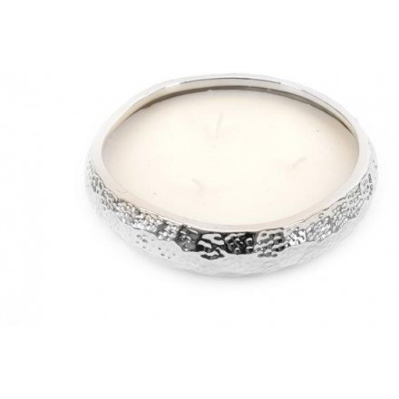 Silver 3 Wick Candle, 14cm