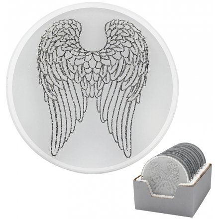 Glittered Wings Candle Plate, 10cm 