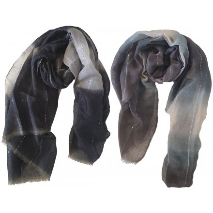 Assorted Ombre Tone Scarves, 2asst  